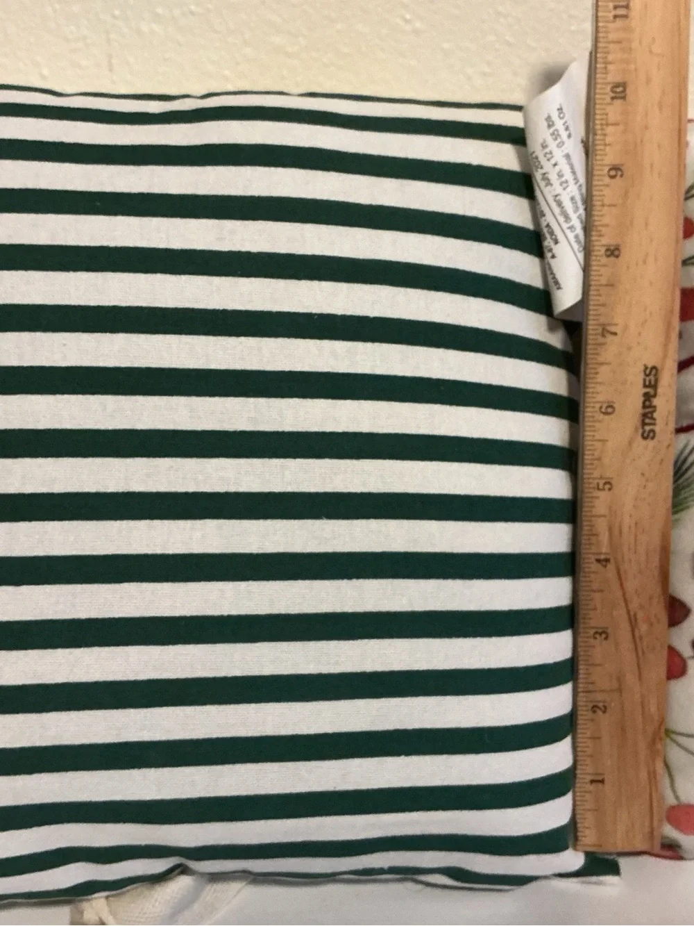 Holiday Decorative Pillow Pair - Green Stripe & Red Script
